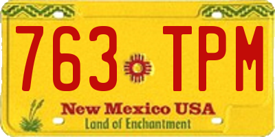 NM license plate 763TPM