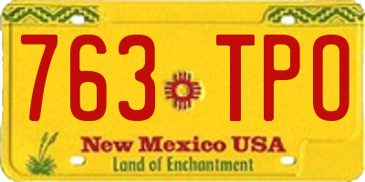 NM license plate 763TPO