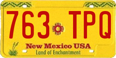 NM license plate 763TPQ
