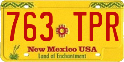 NM license plate 763TPR