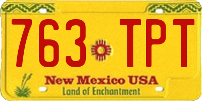 NM license plate 763TPT