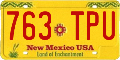 NM license plate 763TPU