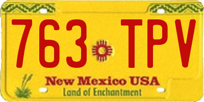 NM license plate 763TPV