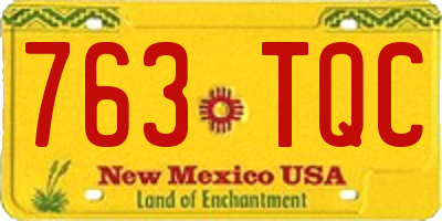 NM license plate 763TQC