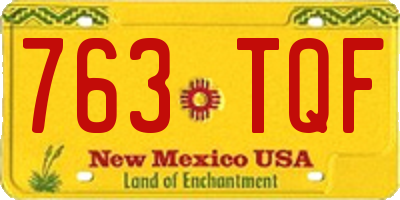 NM license plate 763TQF