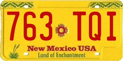NM license plate 763TQI