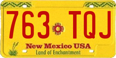 NM license plate 763TQJ