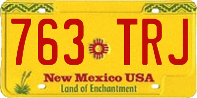 NM license plate 763TRJ