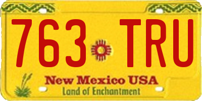 NM license plate 763TRU
