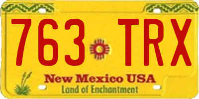 NM license plate 763TRX