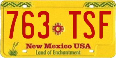 NM license plate 763TSF