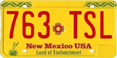 NM license plate 763TSL