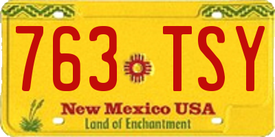 NM license plate 763TSY