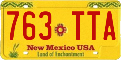 NM license plate 763TTA
