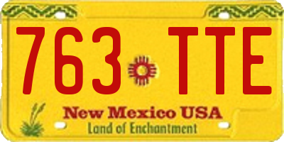NM license plate 763TTE
