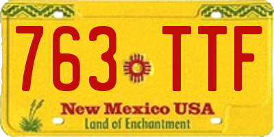 NM license plate 763TTF