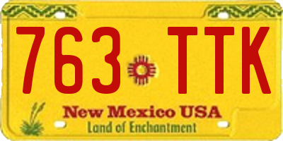 NM license plate 763TTK
