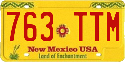 NM license plate 763TTM