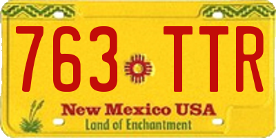 NM license plate 763TTR