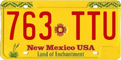 NM license plate 763TTU