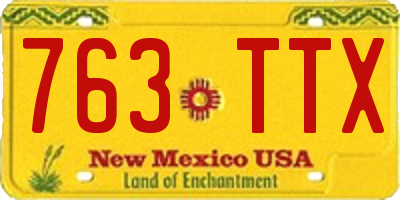 NM license plate 763TTX