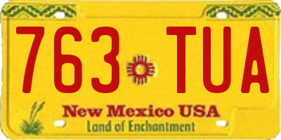 NM license plate 763TUA
