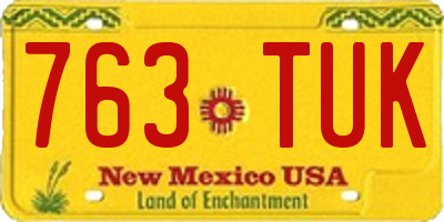 NM license plate 763TUK
