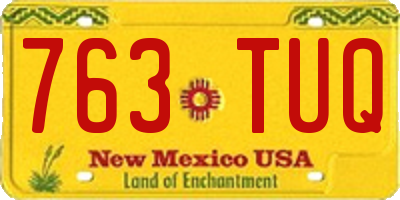 NM license plate 763TUQ