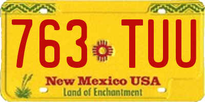 NM license plate 763TUU