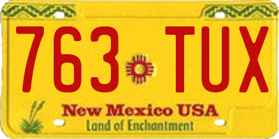 NM license plate 763TUX