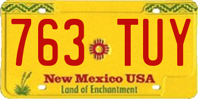 NM license plate 763TUY