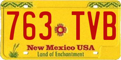 NM license plate 763TVB