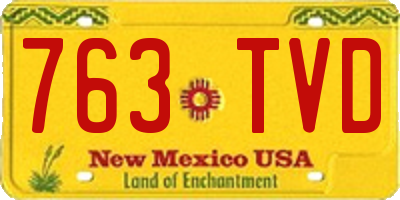 NM license plate 763TVD