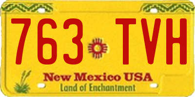NM license plate 763TVH
