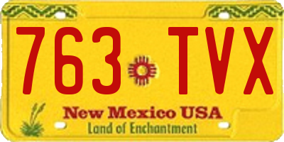 NM license plate 763TVX