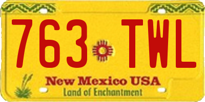 NM license plate 763TWL