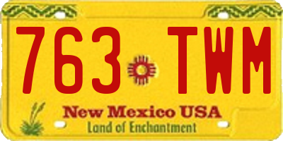 NM license plate 763TWM
