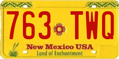 NM license plate 763TWQ