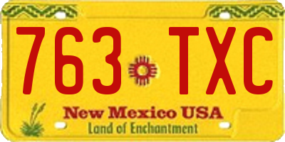 NM license plate 763TXC