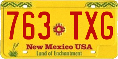 NM license plate 763TXG