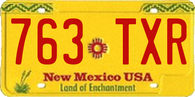 NM license plate 763TXR