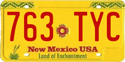 NM license plate 763TYC