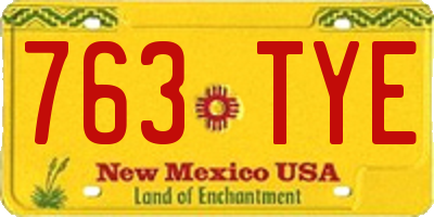 NM license plate 763TYE