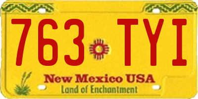NM license plate 763TYI