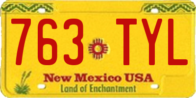 NM license plate 763TYL