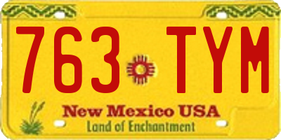 NM license plate 763TYM