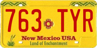 NM license plate 763TYR