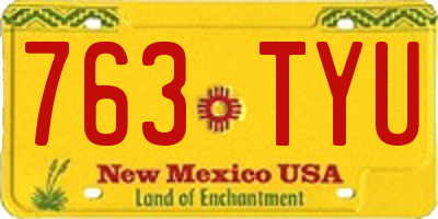 NM license plate 763TYU