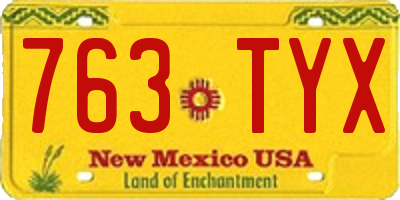 NM license plate 763TYX