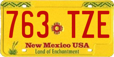 NM license plate 763TZE